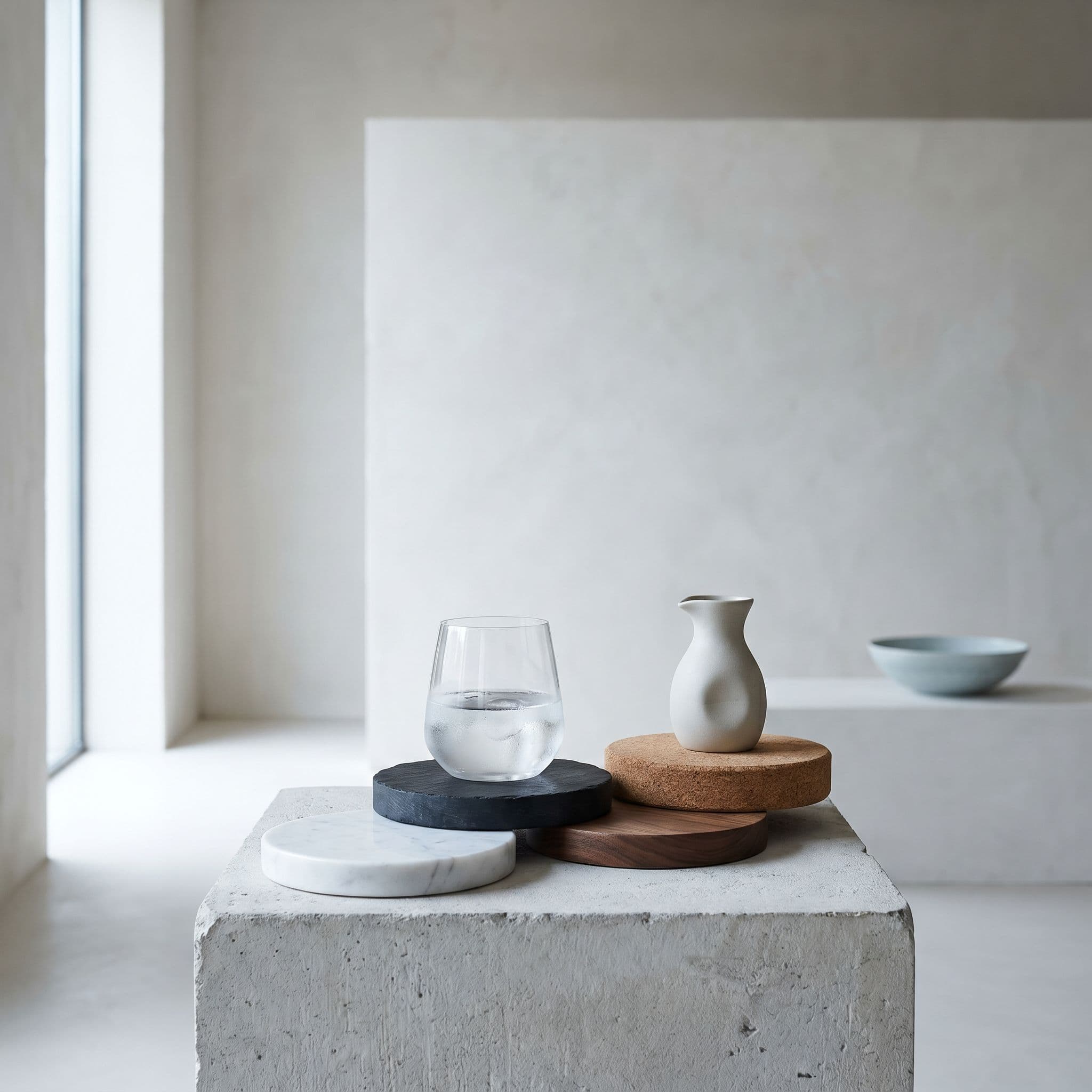 Sous-verres en marbre et pierre naturelle